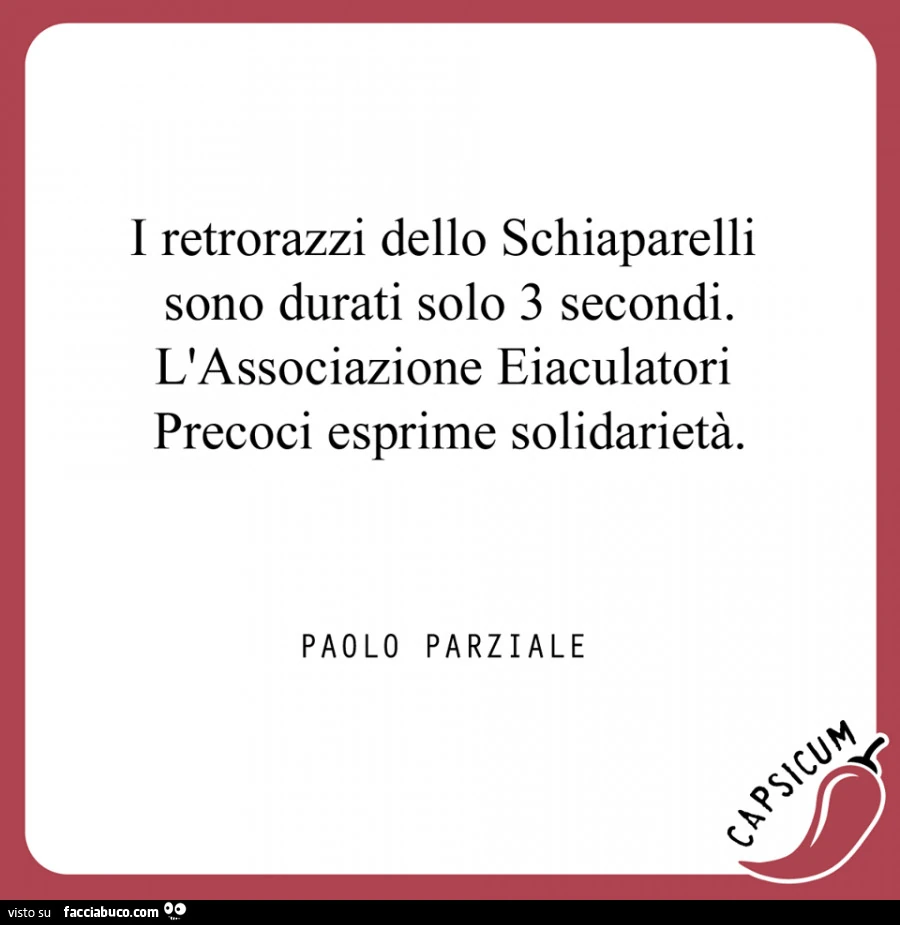 I retrorazzi dello Schiaparelli sono durati solo 3 secondi. L'associazione eiaculatori precoci esprime solidarietà
