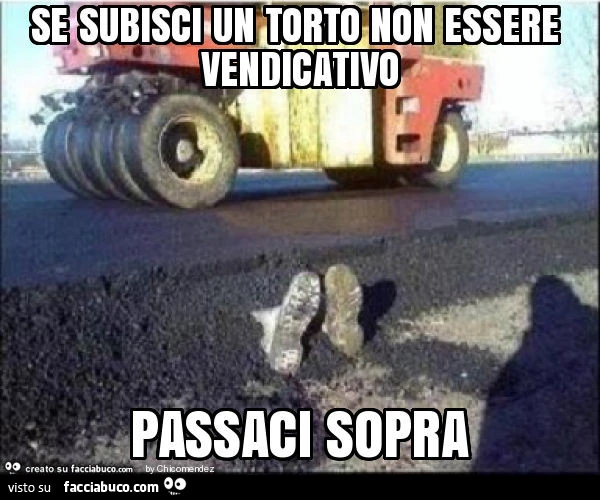 Se subisci un torto non essere vendicativo passaci sopra