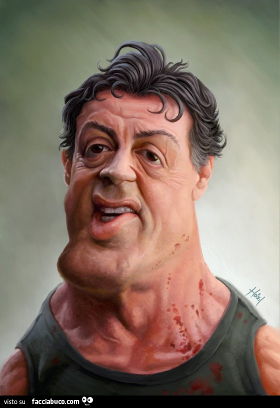 Caricatura di Sylvester Stallone
