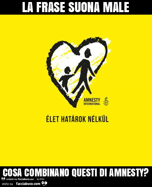 La frase suona male cosa combinano questi di amnesty?