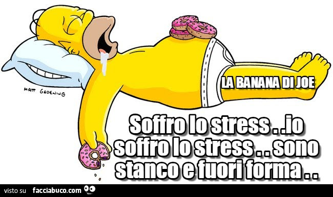 Soffro lo stress. Io soffro lo stress. Sono stanco e fuori forma