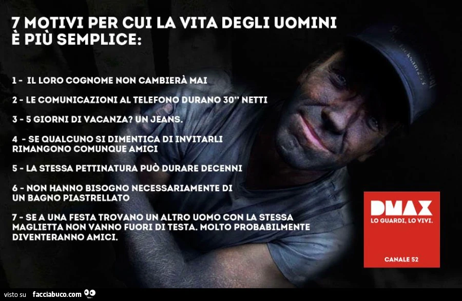 7 motivi per cui la vita degli uomini è più semplice