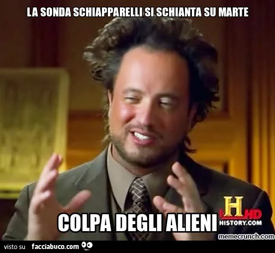 La sonda Schiapparelli si schianta su Marte&hellip; colpa degli alieni
