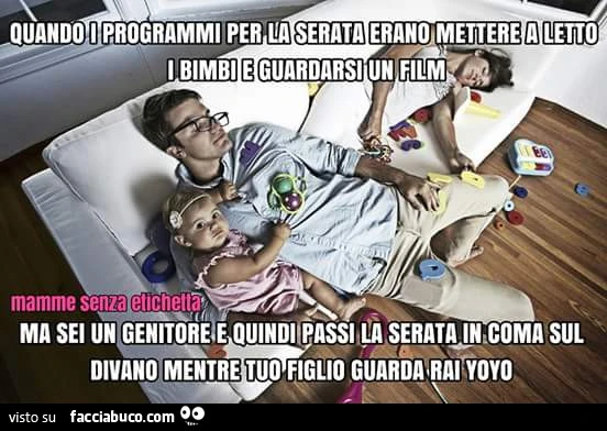 Quando i programmi per la serata erano mettere a letto i bimbi e guardarsi un film, ma sei un genitore e quindi passi la serata in coma sul divano mentre tuo figlio guarda, Rai yoyo