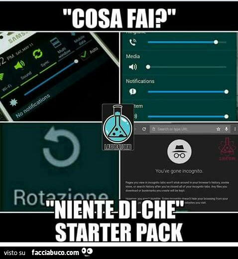 Cosa fai? Niente di che starter pack