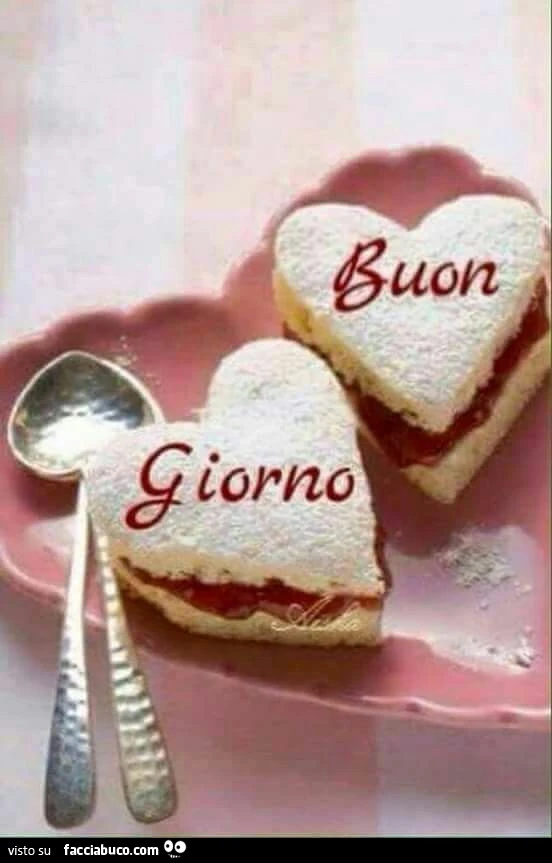 Biscotti a forma di cuore con scritto Buon Giorno