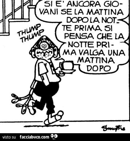 Si è ancora giovani se la mattina dopo la notte prima si pensa che la notte prima valga una mattina dopo
