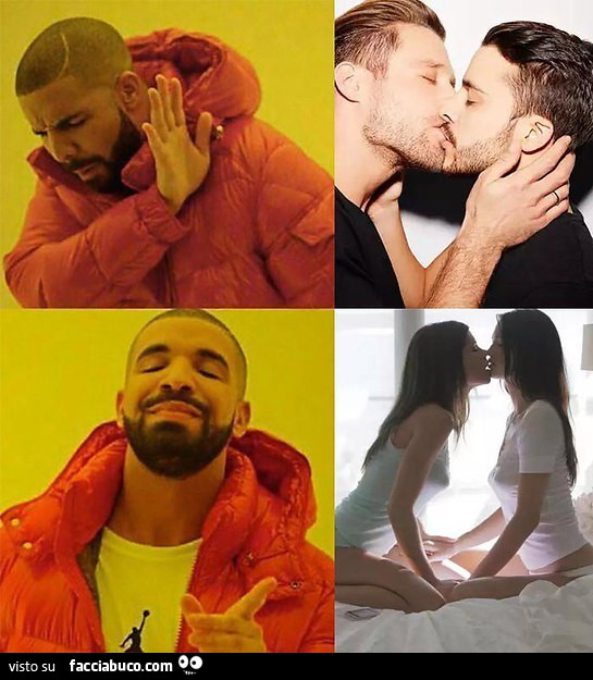 Bacio gay no. Bacio lesbo si