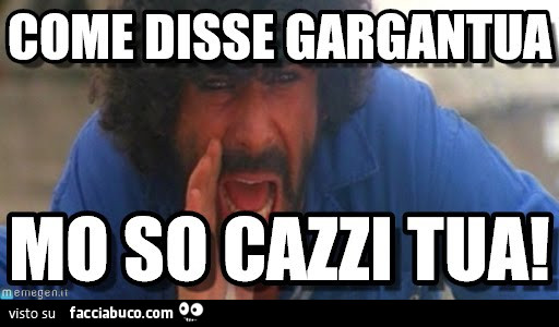 Come disse gargantua, mo so cazzi tua