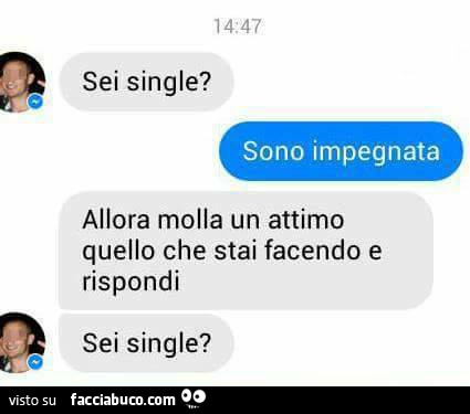 Sei single? Sono impegnata