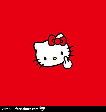 Hello Kitty con il dito medio