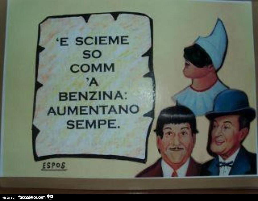 E scieme so comm a benzina: aumentano sempe