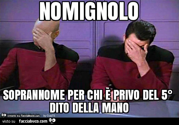 Nomignolo soprannome per chi è privo del 5° dito della mano