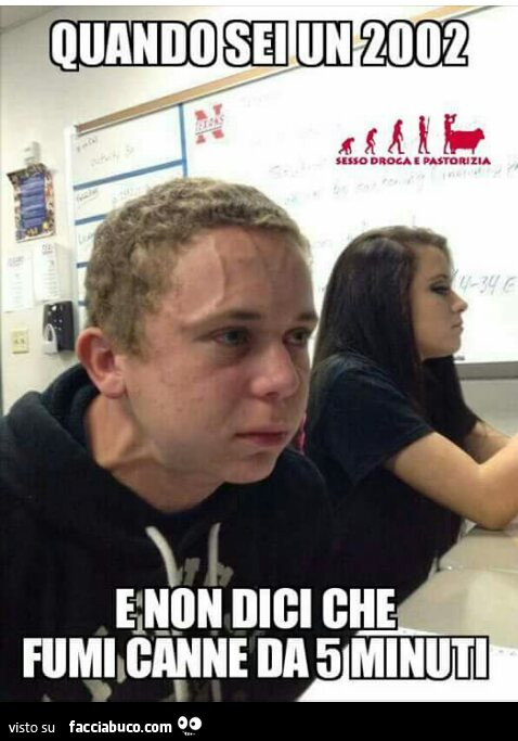 Quando sei un 2002 e non dici che fumi canne da 5 minuti