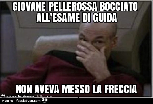 Giovane pellerossa bocciato all'esame di guida non aveva messo la freccia