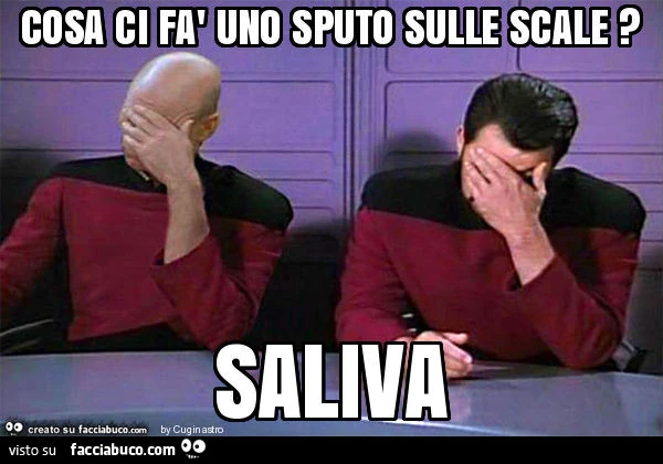 Cosa ci fà uno sputo sulle scale ? Saliva