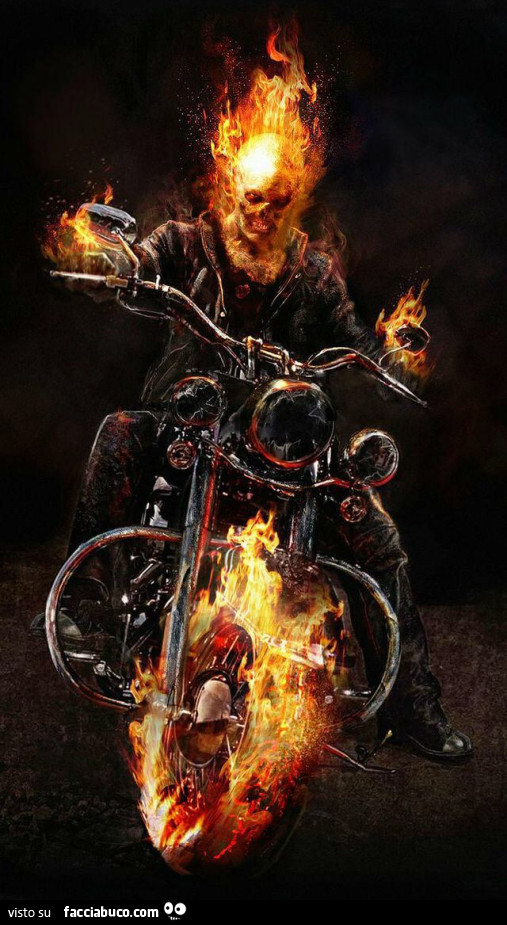 Ghost Rider. Johnny Blaze sulla motocicletta infuocata