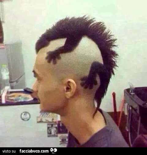 Taglio di capelli a forma di Geco