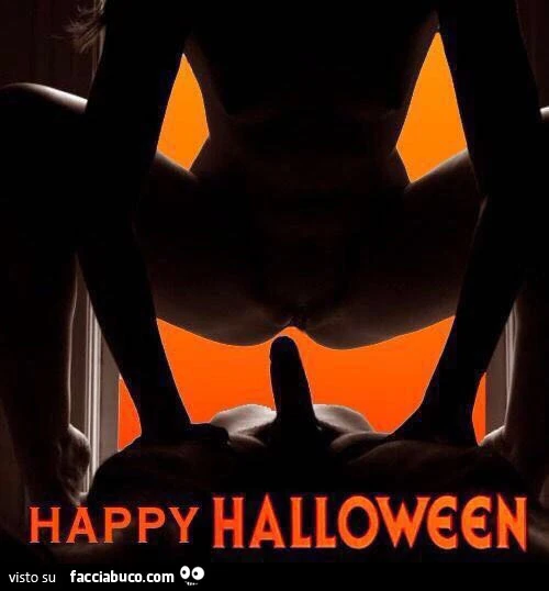 Fanno sesso. Illusione ottica della zucca. Happy Halloween