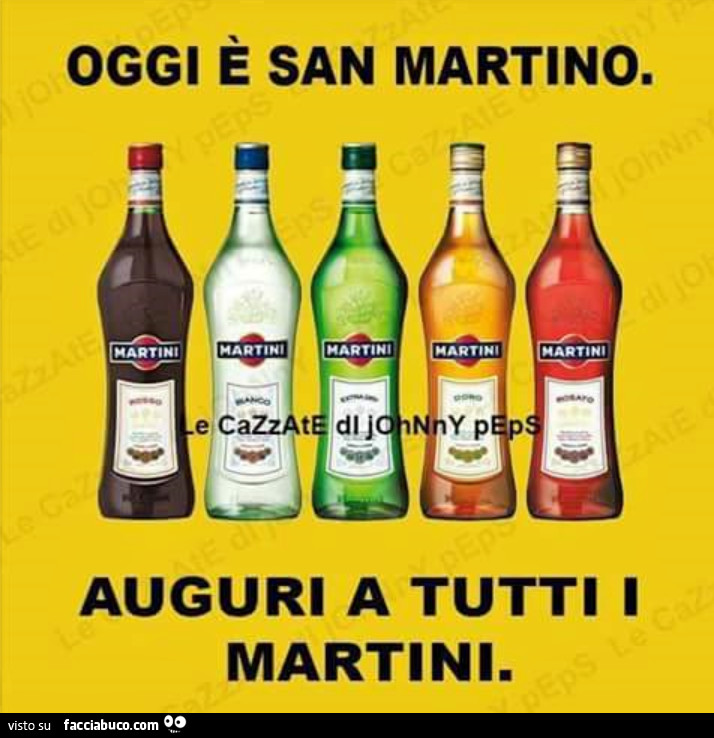 Oggi è San Martino. Auguri a tutti i Martini