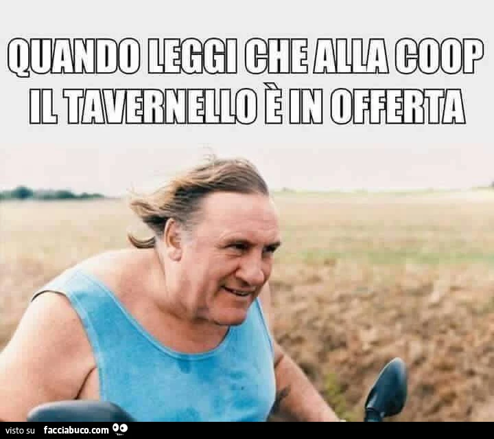 Quando leggi che alla Coop il tavernello è in offerta