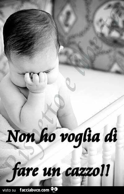 Non ho voglia di fare un cazzo