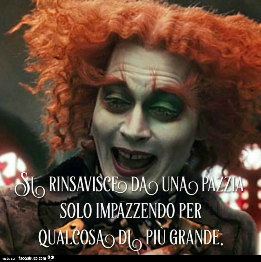 Si rinsavisce da una pazzia solo impazzendo per qualcosa di più grande