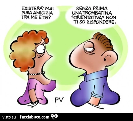Esisterà mai pura amicizia tra me e te? Senza prima una trombatina orientativa non ti so rispondere