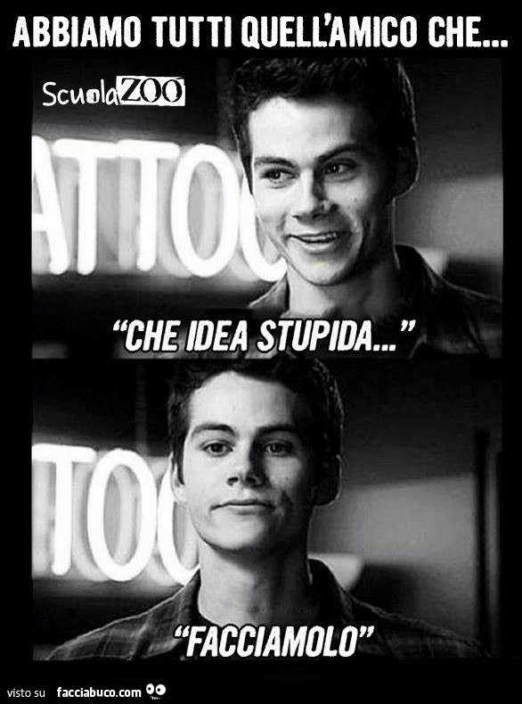 Abbiamo tutti quell'amico che… che idea stupida… facciamolo