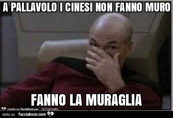 A pallavolo i cinesi non fanno muro fanno la muraglia