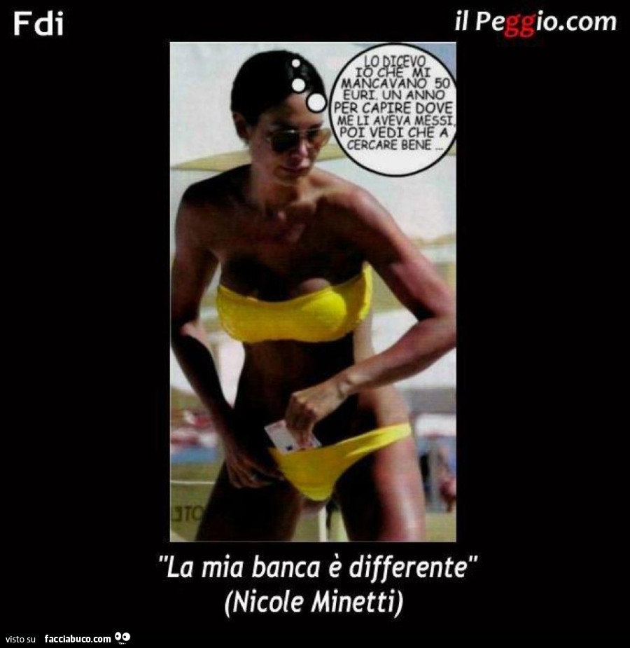 La mia banca è differente. Nicole Minetti