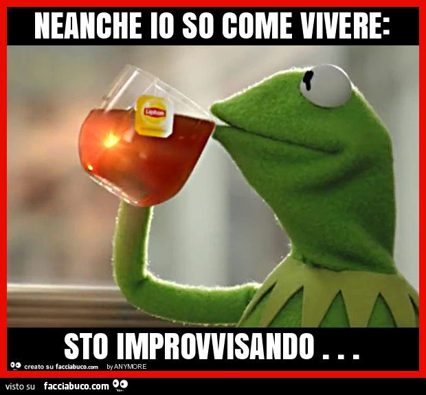 Neanche io so come vivere: sto improvvisando