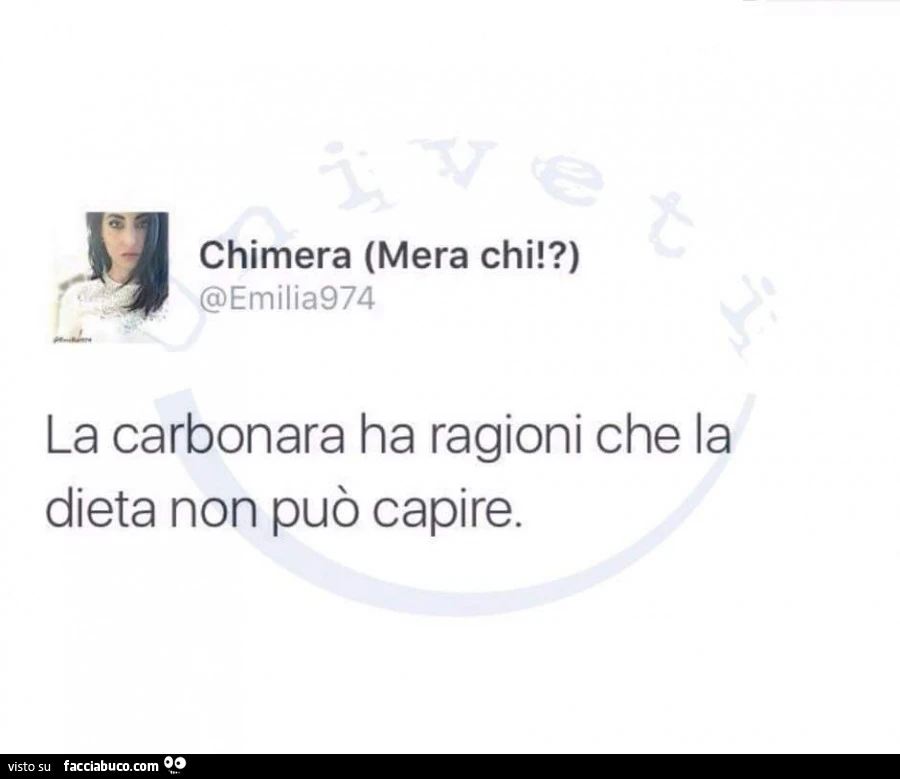 Chimera: la carbonara ha ragioni che la dieta non può capire
