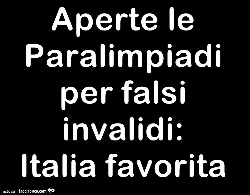 Aperte le paralimpiadi per falsi invalidi: Italia favorita