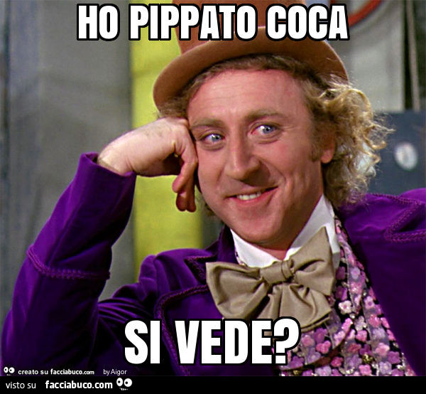 Ho pippato coca si vede?